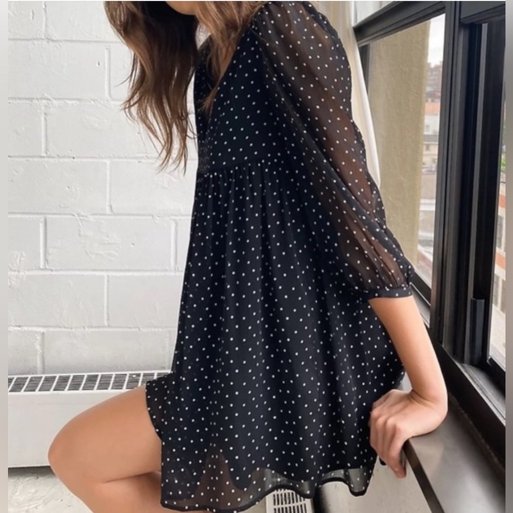 Sunday Best Aritzia Black and White Polka Dot Dress